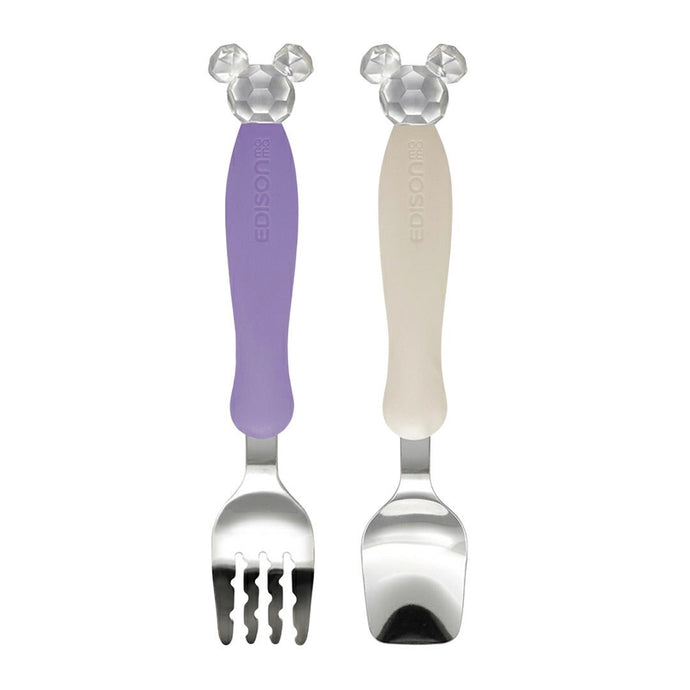 Mickey crystal spoon & fork with cover - Dawerlee Shop